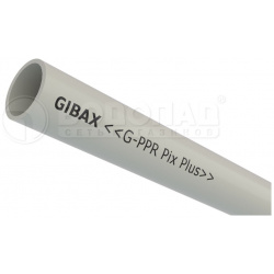 Полипропиленовая труба GIBAX PP21 10001G G PPR Pix Plus PN10 90х8 2 мм для ХВС  серая 1м