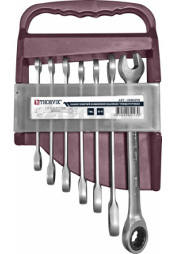 Набор Thorvik CRWS7PR ключей гаечных комбинированных трещоточных на держателе  8 19 мм 7 предметов