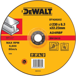 Круг обдирочный DeWALT DT42620Z QZ INDUSTRIAL по металлу 230х22 2 мм