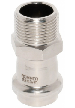 Муфта ROMMER RSS 0021 001812 пресс 18х1/2" НР  нержавеющая сталь