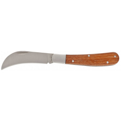 Нож садовый PALISAD 79001 складной  изогнутое лезвие 170 мм деревянная рукоятка