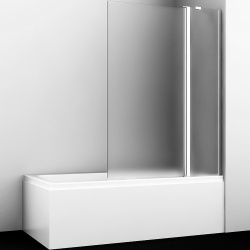 Шторка стеклянная для ванны WasserKRAFT 48P02 110RM Berkel  1100х1400 профиль белый
