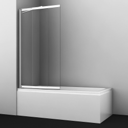 Шторка стеклянная для ванны WasserKRAFT 41S02 80WS Fixed Main  80х140 профиль серебро