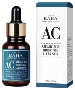 Сыворотка для лица Cos De Baha  Azelaic Acid Hinokitiol Clear Skin (AC)