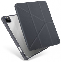Чехол книжка Uniq Moven для iPad Pro 12 9″ (5 го поколения)  полиуретан серый NPDP12 9(2021) MOVGRY