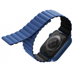 Ремешок Uniq Revix для Apple Watch 45/49mm  Силикон синий/черный 45MM REVBLUBLK