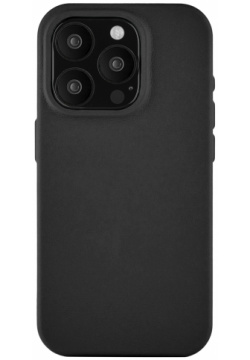Чехол накладка uBear Capital Case для iPhone 15 Pro  кожа черный CS304BL61PCP I23M
