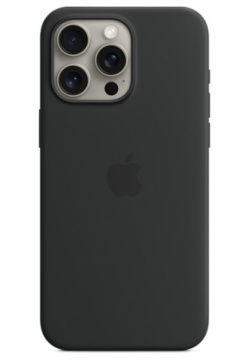 Чехол накладка Apple MagSafe для iPhone 15 Pro Max  силикон черный MT1M3ZM/A