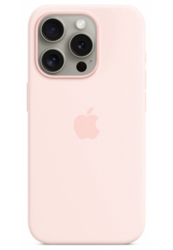 Чехол накладка Apple MagSafe для iPhone 15 Pro  силикон светло розовый MT1F3ZM/A