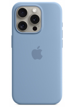 Чехол накладка Apple MagSafe для iPhone 15 Pro  силикон зимний синий MT1L3ZM/A