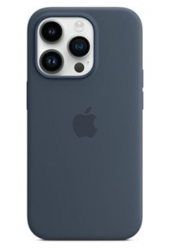 Чехол накладка Apple MagSafe для iPhone 14 Pro  силикон штормовой синий MPTF3ZM/A