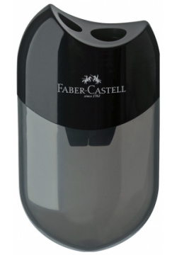 Точилка пластиковая Faber Castell  2 отверстия контейнер черная 6933256608062