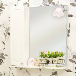 Зеркало шкаф Sanflor Ксения 70 левый белый с подсветкой Н0000000117 