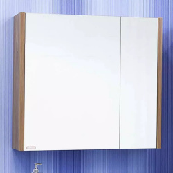 Зеркало шкаф Sanflor Ларго 80 левый светлое дерево Н0000000043 