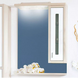 Зеркало шкаф Бриклаер Бали 62 светлая лиственница  белый глянец R 4627125412004