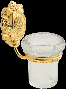 Стакан для зубных щеток настенный Migliore Cristalia золотой глянцевый 16677 