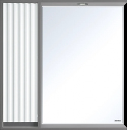 Зеркало шкаф Brevita Balaton 80 L белый  серый матовый BAL 04080 01 01Л