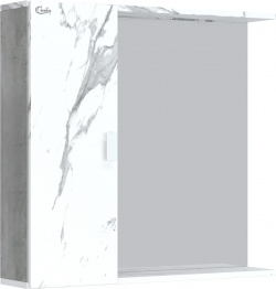 Зеркало шкаф Onika Марбл 75 мрамор/камень бетонный (207524) 207524 