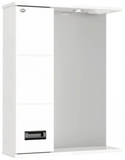 Зеркало шкаф Onika Балтика Black 58 L с подсветкой  белый (205848) 205848