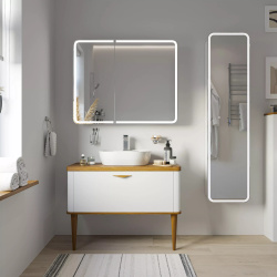 Мебель для ванной VOQ Maestro 100 ultra white&natural walnut 554517 