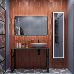 Мебель для ванной DIWO Элиста 120 чёрный мрамор  с раковиной Moduo 55 Leaf (комплект гарнитур) 555927