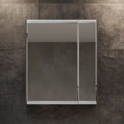 Зеркало шкаф STWORKI Кронборг 70 см  навесное в стиле лофт черная левый прямоугольный 1A262002KB820