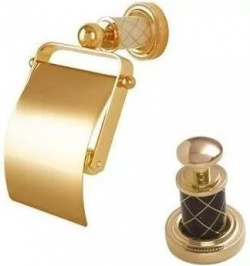 Держатель для туалетной бумаги Boheme Murano золото с коричневым 10901 CH G 