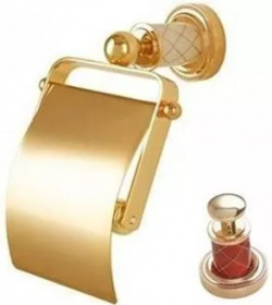 Держатель для туалетной бумаги Boheme Murano золото с красным 10901 R G 