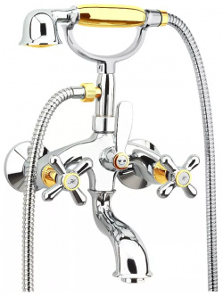 Смеситель для ванны с душем Webert Armony хром  золото AM720201017