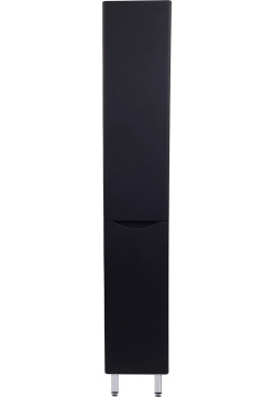 Шкаф пенал Style Line Бергамо 30 черный  с бельевой корзиной СС 00002331