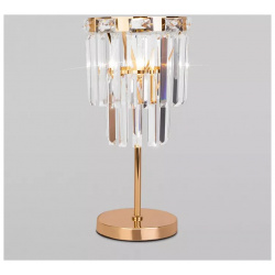 Настольная лампа декоративная Eurosvet Elegante 01136/1 золото/прозрачный хрусталь Strotskis 