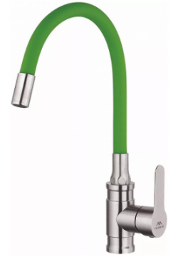 Смеситель для кухонной мойки Fashun A54401 6 с гибким изливом зеленый  сталь