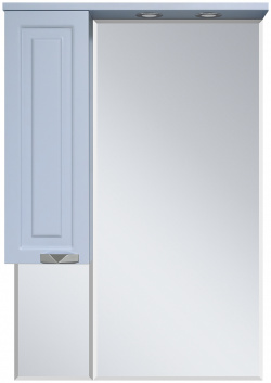 Зеркало шкаф Misty Терра 70 серый левый с подсветкой П Тер02070 0501Л 
