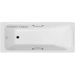 Ванна чугунная Vinsent Veron Italon 170x70 с отверстиями для ручек белый VIT1707045H 