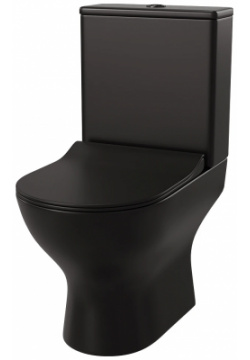 Унитаз напольный Taliente Arte черный матовый с бачком и сиденьем микролифт AR35045 Nero 