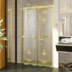 Душевая дверь Radomir Лацио 120 золотая стекло с рисунком 4 10 3 0 418 