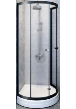 Душевой уголок Radomir Стронг 100х100 профиль черный стекло матовое без поддона 1 09 6 0 1811 