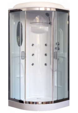 Душевая кабина Royal Bath 90х90 хром стекло прозрачное с гидромассажем RB90HK2 Т CH 