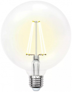 Лампа светодиодная филаментная Uniel E27 10W 3000K прозрачная LED G125 10W/WW/E27/CL PLS02WH 10534