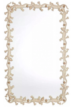 Зеркало Runden Ящерицы белый/золото прямоугольное V20013 