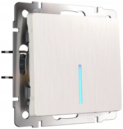 Выключатель одноклавишный проходной с подсветкой Werkel перламутровый рифленый W1112113 4690389160844 