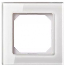 Рамка 1 постовая Liregus Epsilon стекло белое глянцевое 28 251 