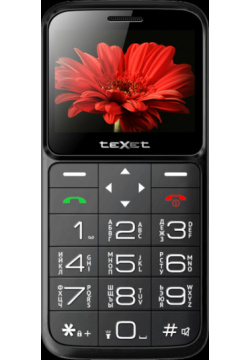 Телефон Texet TM B226 Черно красный 2G; Дисплей 65 5 тыс цв  2 31; Камера 0