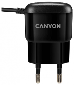Зарядное устройство сетевое Canyon CNE CHA044B Wall Charger MicroUSB (черное) 