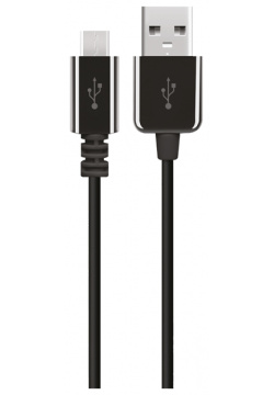 Кабель Everstone micro USB 1м EV CAB MICUSB 1 RND Black  черный
