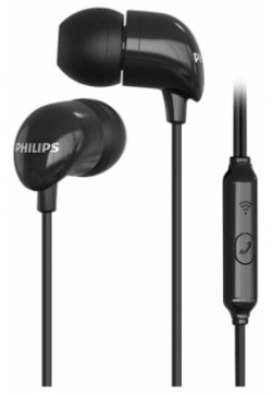 Проводная гарнитура Philips TAE1126  черные (с кнопкой ответа) Слушайте музыку и