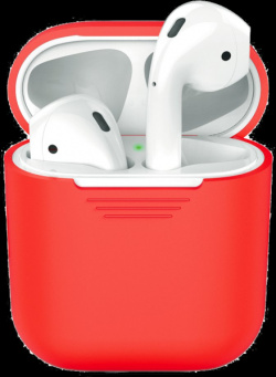 Чехол Deppa для футляра наушников Apple AirPods  силикон красный Прочный