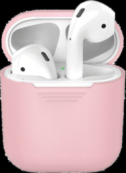 Чехол Deppa для футляра наушников Apple AirPods  силикон розовый