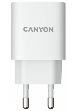 Зарядное устройство сетевое Canyon CNE CHA20W02 USB C  белый Совместимость: