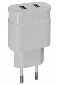 Зарядное устройство сетевое RIVACASE PS4123 W00 3 4A 2USB  белое